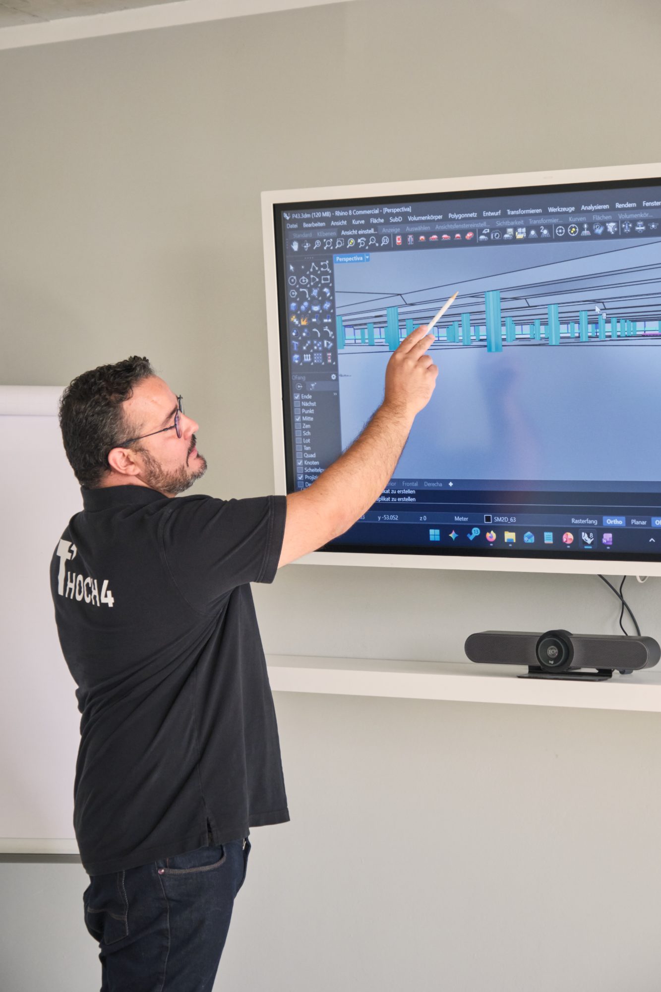 Erläuterung des 3D-Modells am Bildschirm